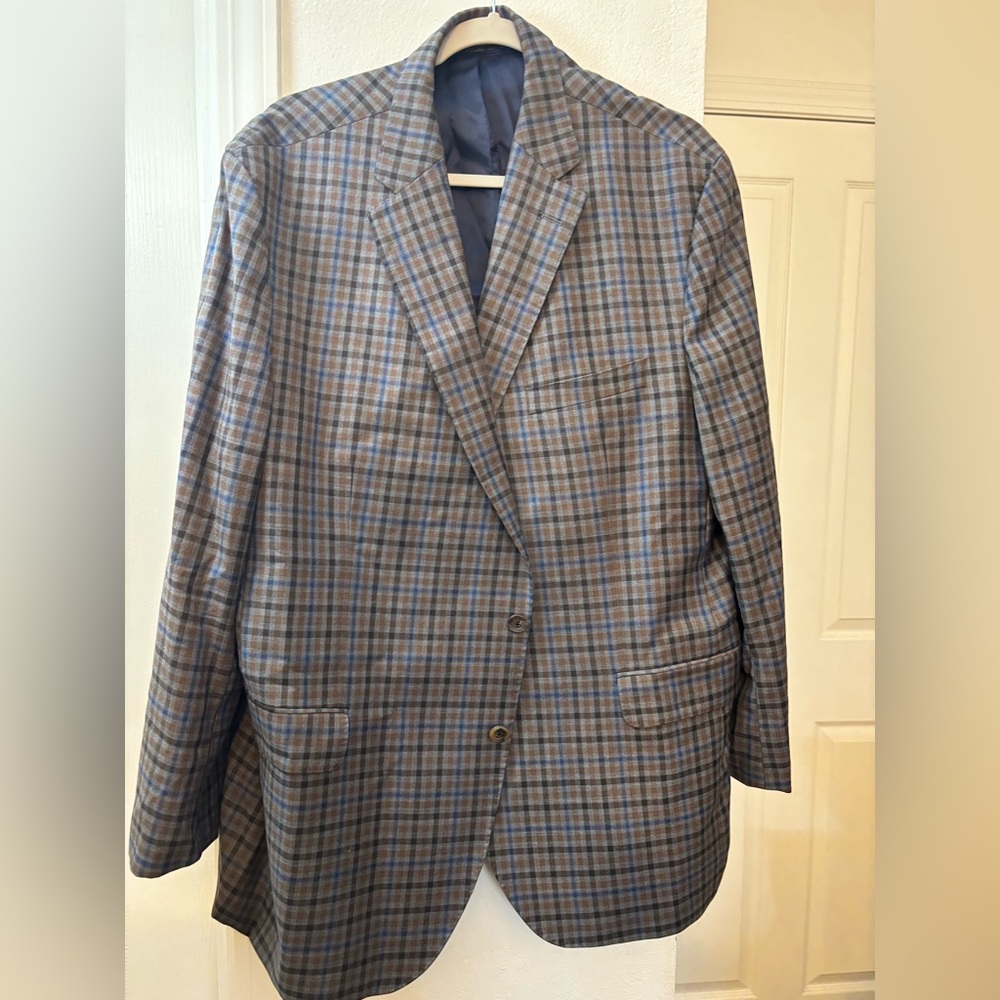 Daniel Cremieux Blue and Brown Checkered Blazer